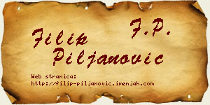 Filip Piljanović vizit kartica